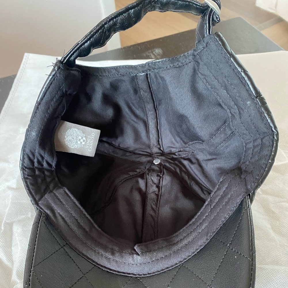 Vince Camuto Black Quilted Cap